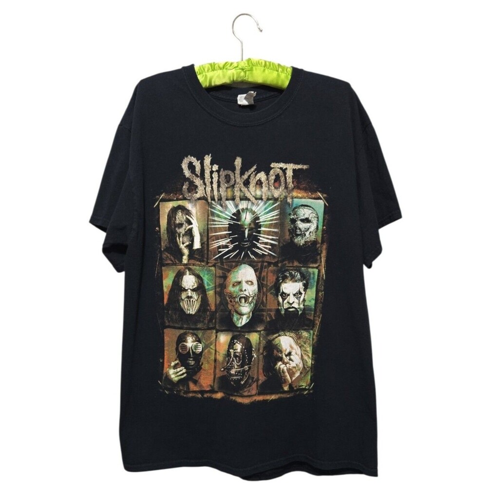 Slipknot Summer's Last Stand 2015 Band Tour Tee Mask Grid Print Black Large